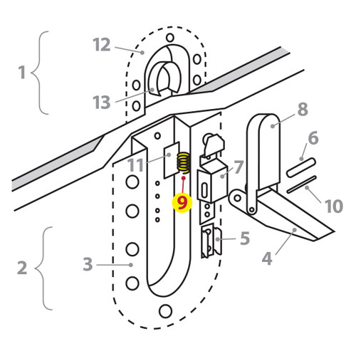 U0452115 UNIVAIR COWL LATCH SPRING - FITS CESSNA